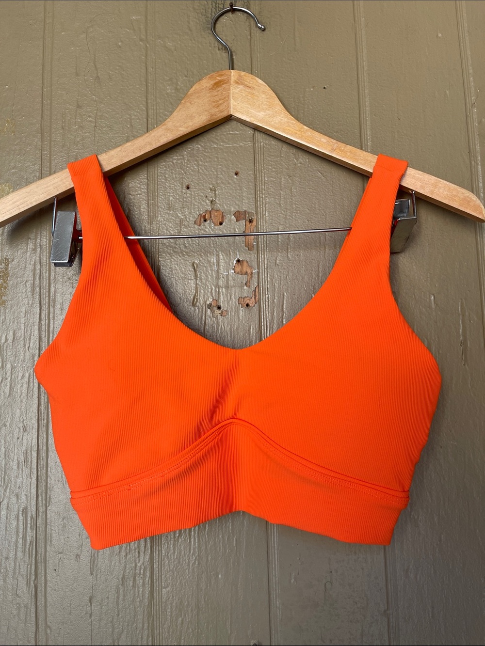 Wilo The Label Seamless Ribbed Bra in Orange Size S